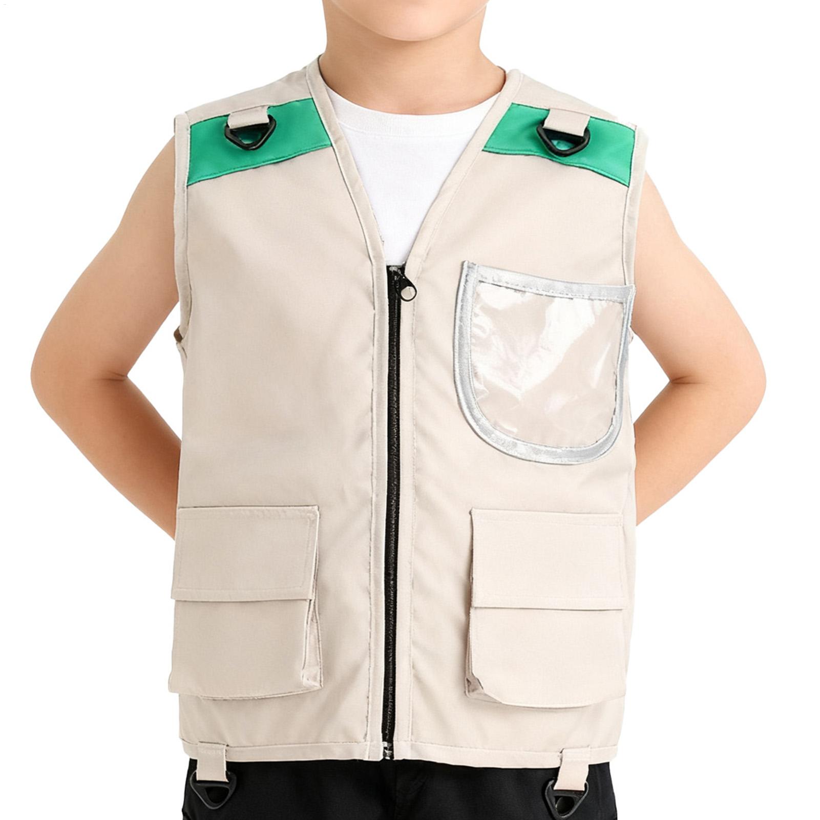 Outdoor Adventure Vest - ชุดเสื้อกั๊กนักสำรวจสำหรับเด็ก ชุดเสื้อกั๊กซาฟารีสำหรับเด็กผู้ชาย ชุดอุปกรณ์ผจญภัยกลางแจ้งสำหรับเด็กเล็ก ชุดแต่งกายสำหรับเล่นบทบาทสมมติ
