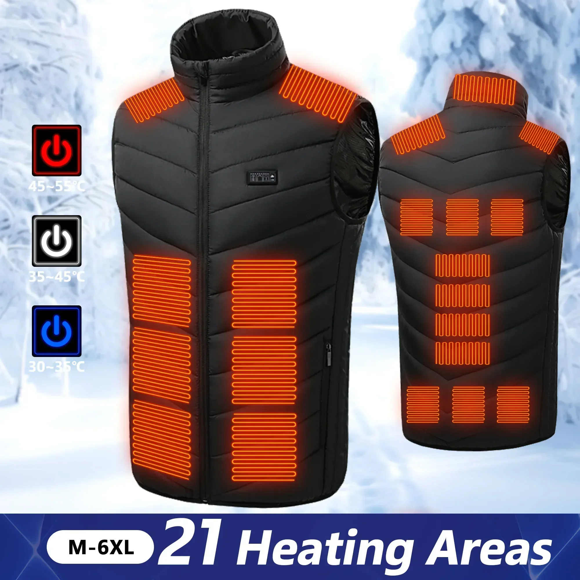 Outdoor Adventure Vest - 21 เสื้อกั๊กอุ่นไฟฟ้า Heated แจ็คเก็ตผู้ชายผู้หญิงกีฬาอุ่น Coat Coat