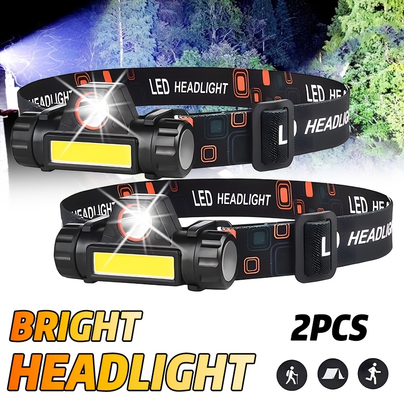 Headlamp Waterproof Rechargeable - ไฟหน้าแบบชาร์จไฟได้ COB LED USB ไฟหน้าแม่เหล็กแรงสูง ไฟหน้าสว่างมาก