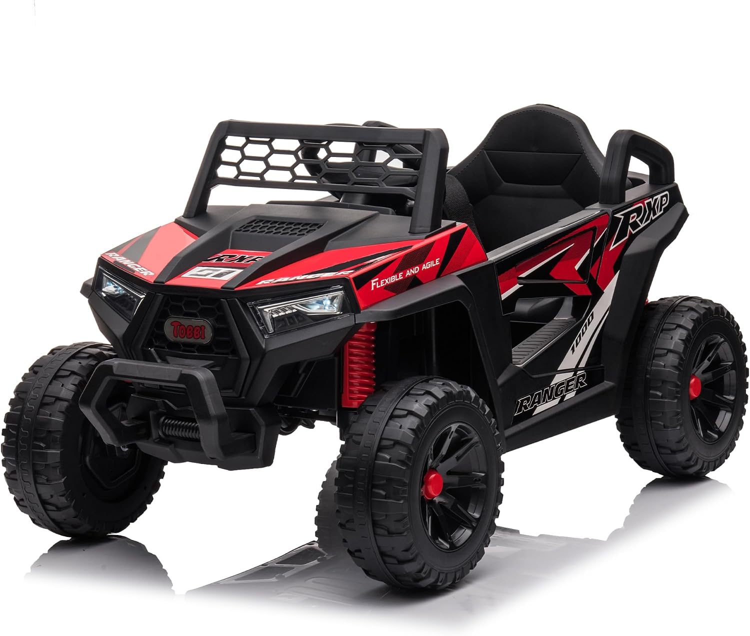Outdoor Adventure For Toddlers - รถเด็กเล่นไฟฟ้า 4 ล้อ ขับเคลื่อนด้วยแบตเตอรี่ 36V สีแดง