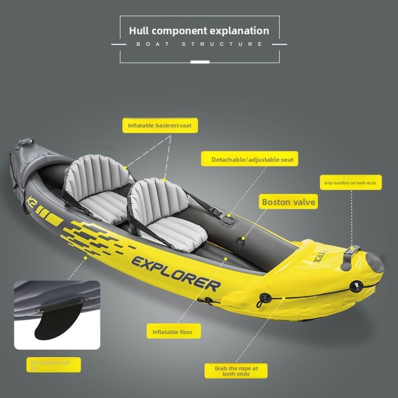 เรือยางเป่าลมสำหรับสองคน เรือย - Outdoor Adventure Kayak บทวิจารณ์และราคา