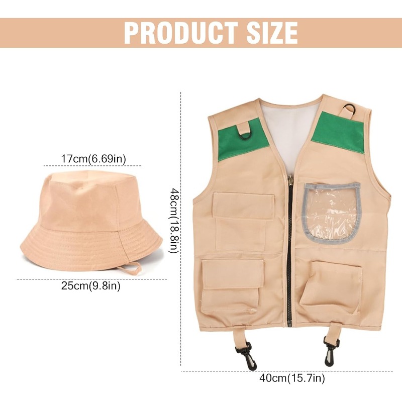 ชุดซาฟารีพร้อมเสื้อกั๊กและหมวก - Outdoor Adventure Vest บทวิจารณ์และราคา