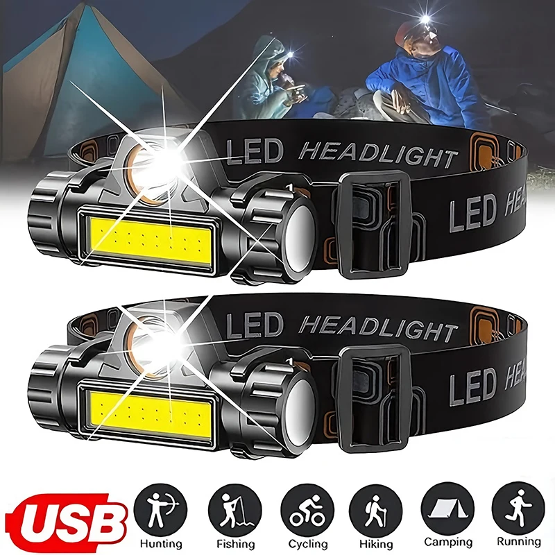 ไฟฉายคาดศีรษะแบบชาร์จไฟได้ COB - Headlamp Waterproof Rechargeable บทวิจารณ์และราคา
