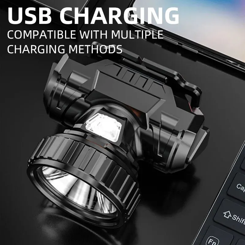 LED Strong Light Five Headed ไ - Headlamp Waterproof Rechargeable บทวิจารณ์และราคา