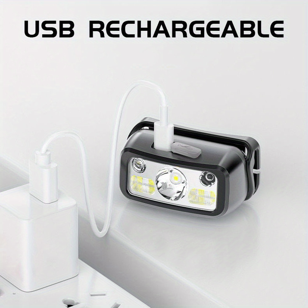 ไฟหน้าแบบเซ็นเซอร์ LED COB อัน - Headlamp Waterproof Rechargeable บทวิจารณ์และราคา