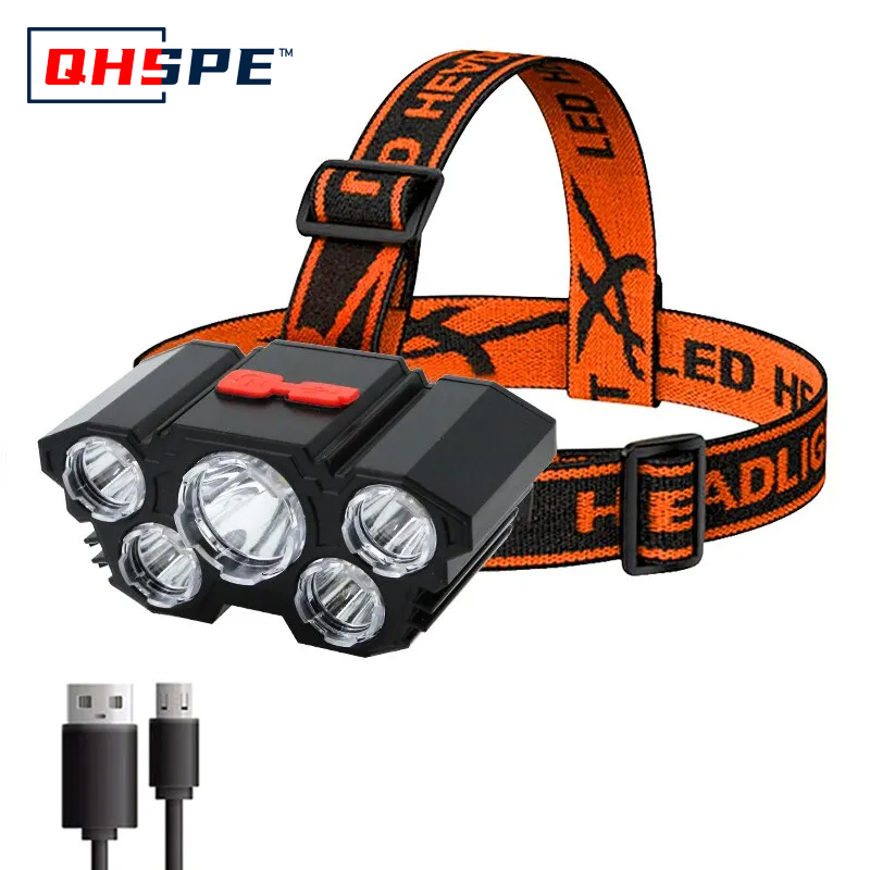 ไฟหน้าแบบชาร์จไฟได้ 5 LED แสงท - Headlamp Waterproof Rechargeable บทวิจารณ์และราคา