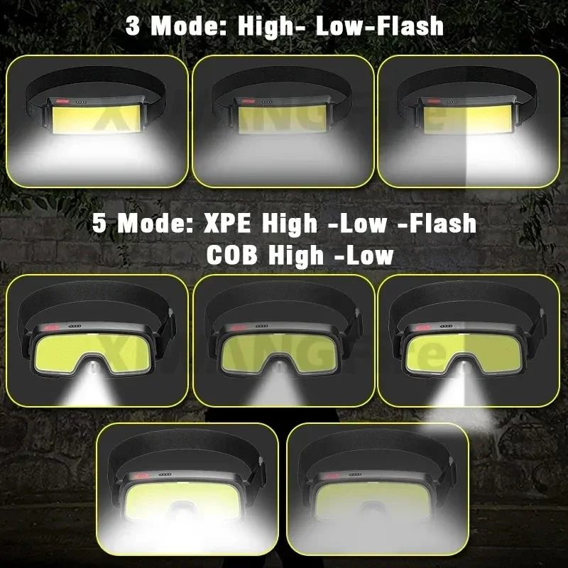 ไฟฉายคาดศีรษะ LED แบบ COB อันท - Headlamp Waterproof Rechargeable บทวิจารณ์และราคา