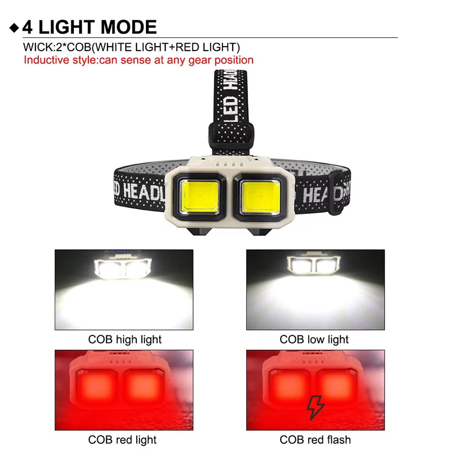 COB LED ไฟหน้าแบบชาร์จไฟได้, ไ - Headlamp Waterproof Rechargeable บทวิจารณ์และราคา