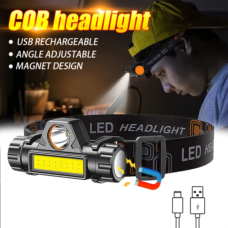 ไฟฉายคาดศีรษะ LED COB แบบชาร์จ - Headlamp Waterproof Rechargeable บทวิจารณ์และราคา